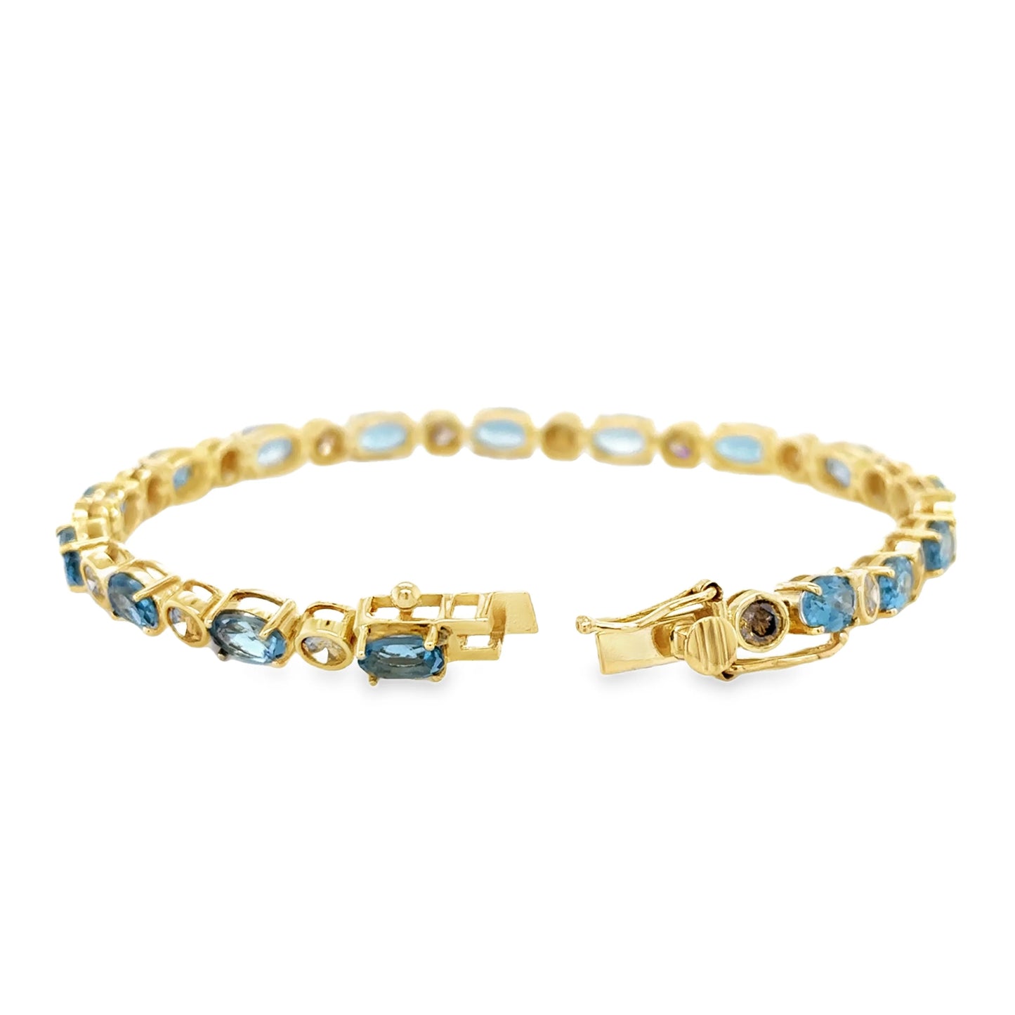 14KT YELLOW GOLD TOPAZ AND CHOCOLATE DIAMONDS BRACELET