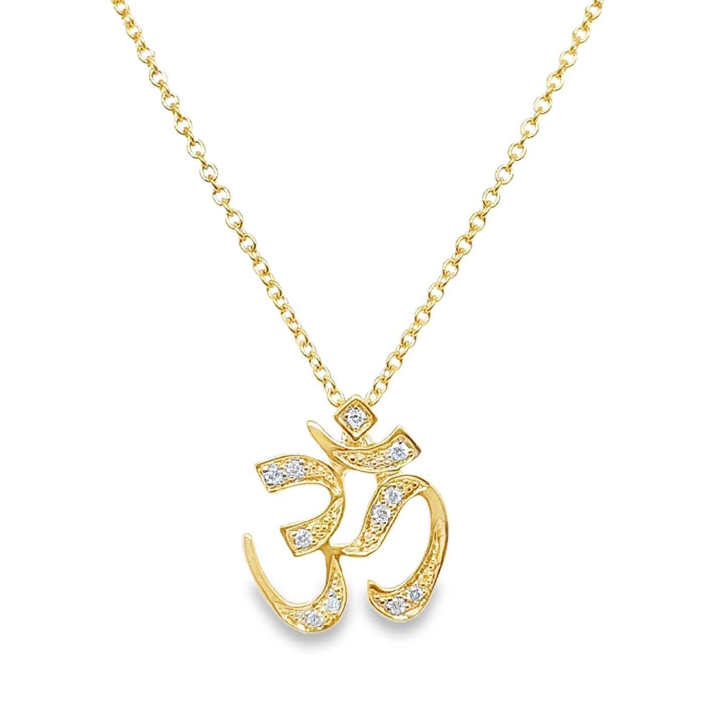 18KT GOLD DIAMOND OHM NECKLACE