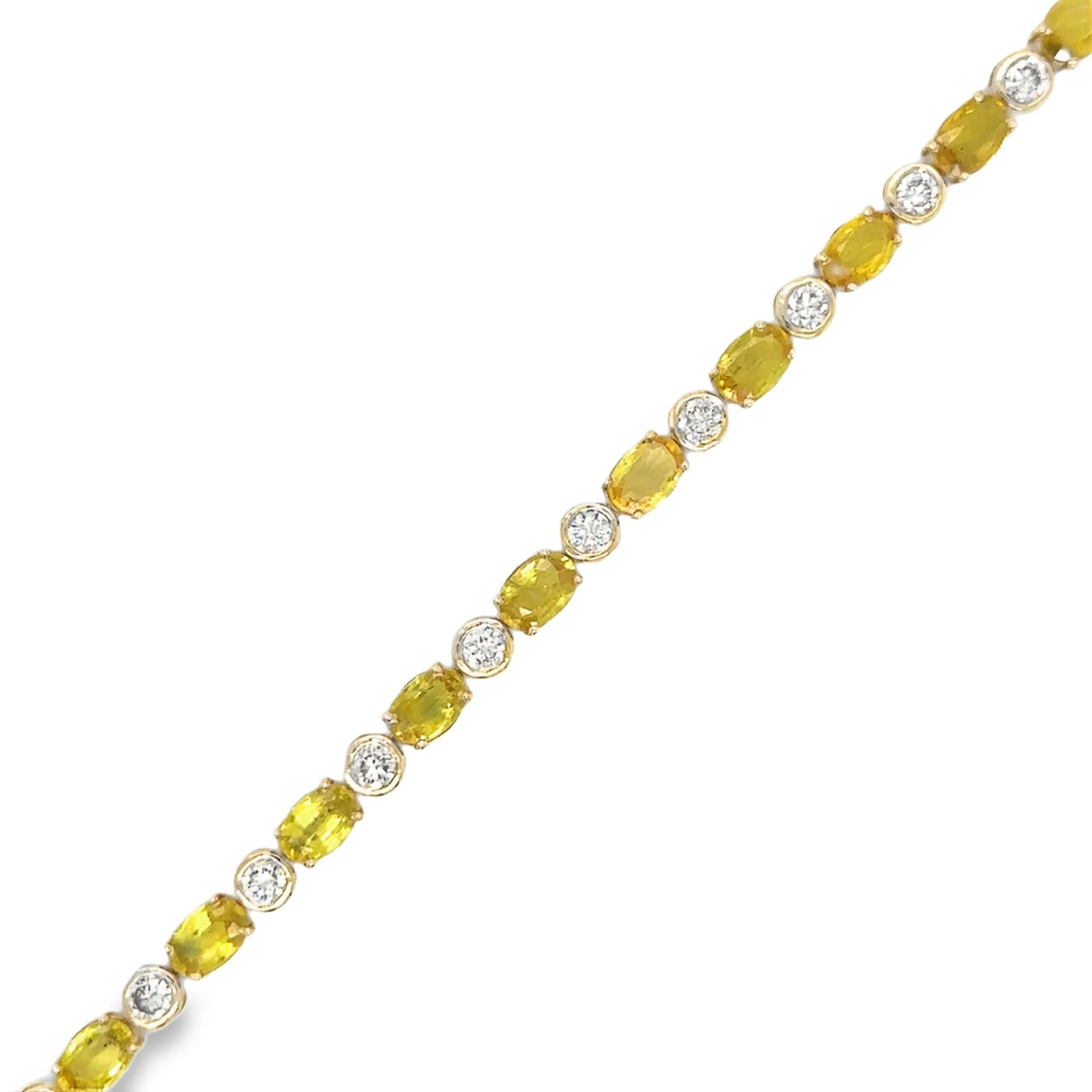 14KT YELLOW GOLD DIAMOND YELLOW SAPPHIRE BRACELET