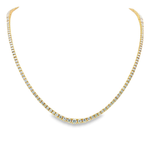 18KT YELLOW GOLD DIAMONDS GRADUATED NECKLACE