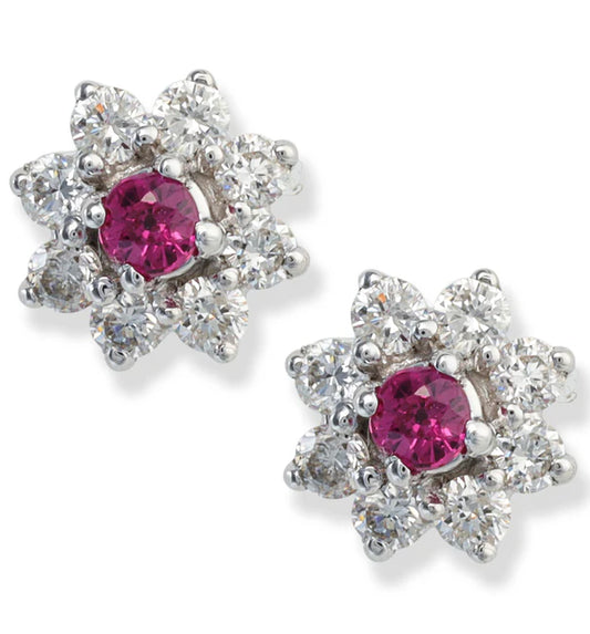 14KT. DIAMOND/RUBY EARRINGS