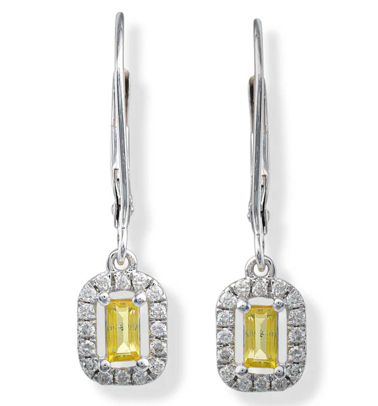 14KT. DIAMOND/TOURMALINE EARRINGS
