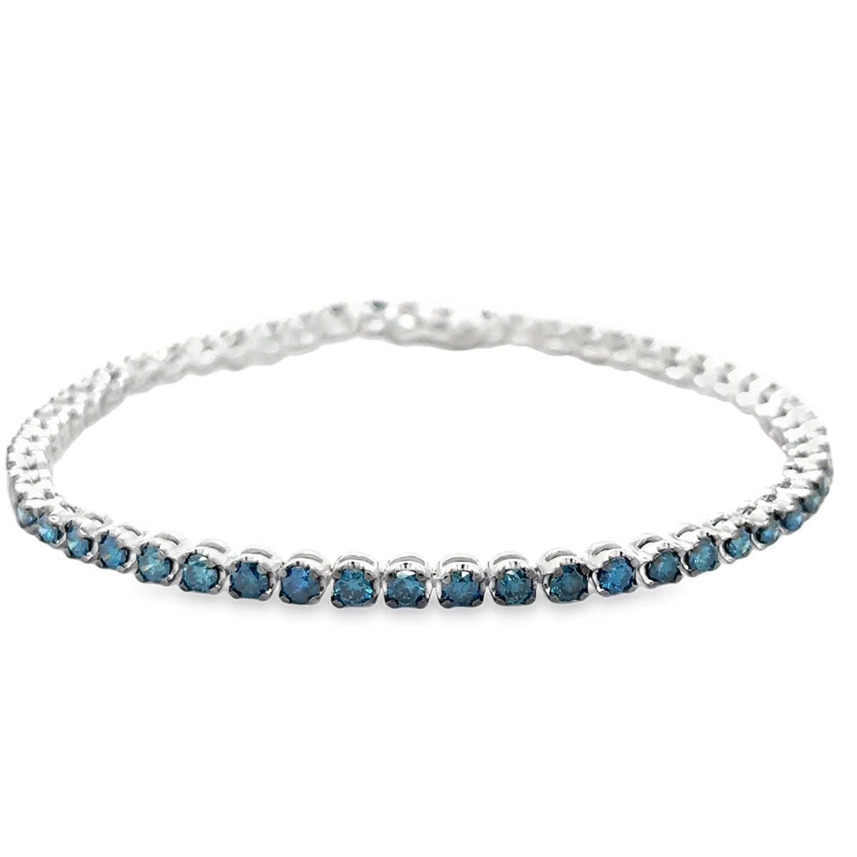 14KT GOLD BLUE DIAMONDS TENNIS BRACELET 2.00 CTS