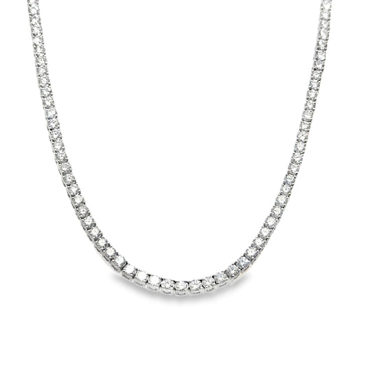 14KT GOLD DIAMOND 4 PRONG TENNIS NECKLACE (8.00 CTS)