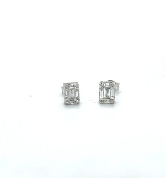 18KT WHITE GOLD DIAMOND EARRING