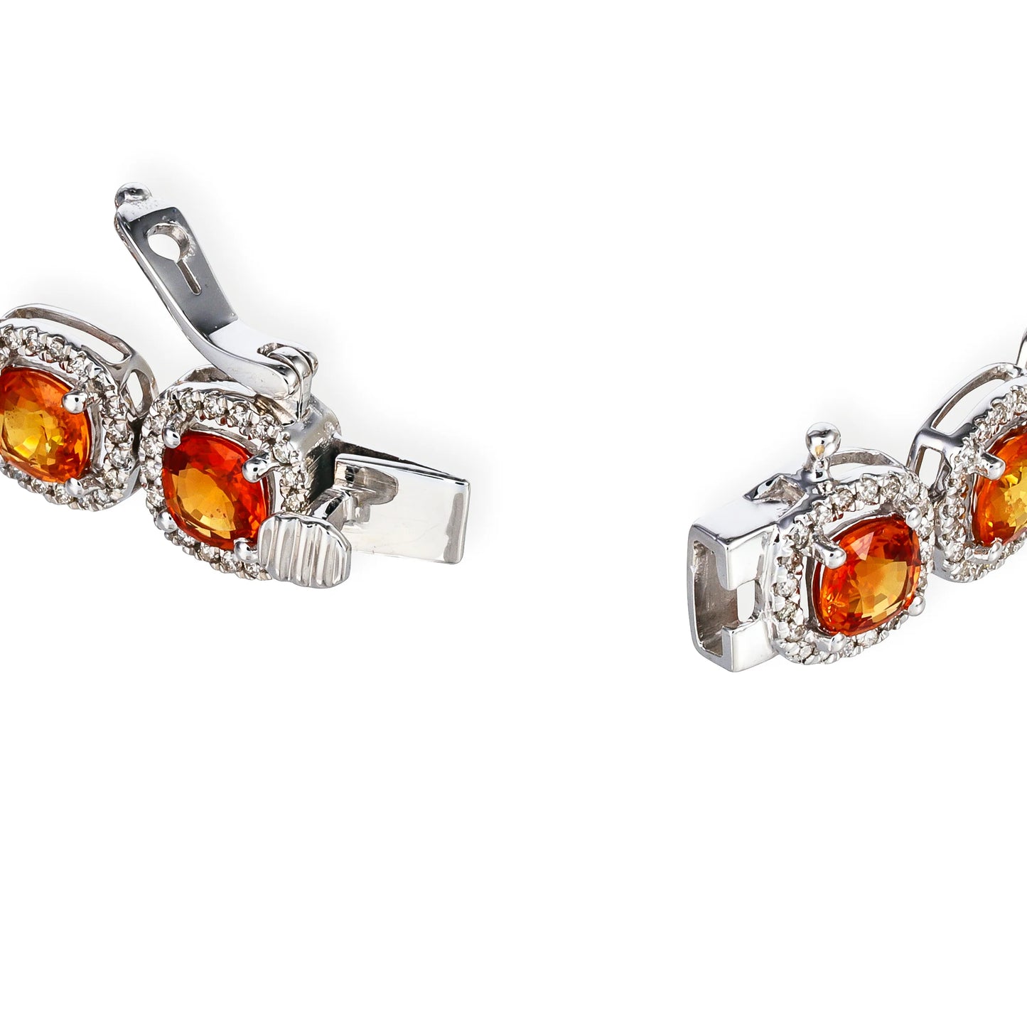 14KT DIAMOND RED SAPPHIRE CUSHION SHAPE BRACELET