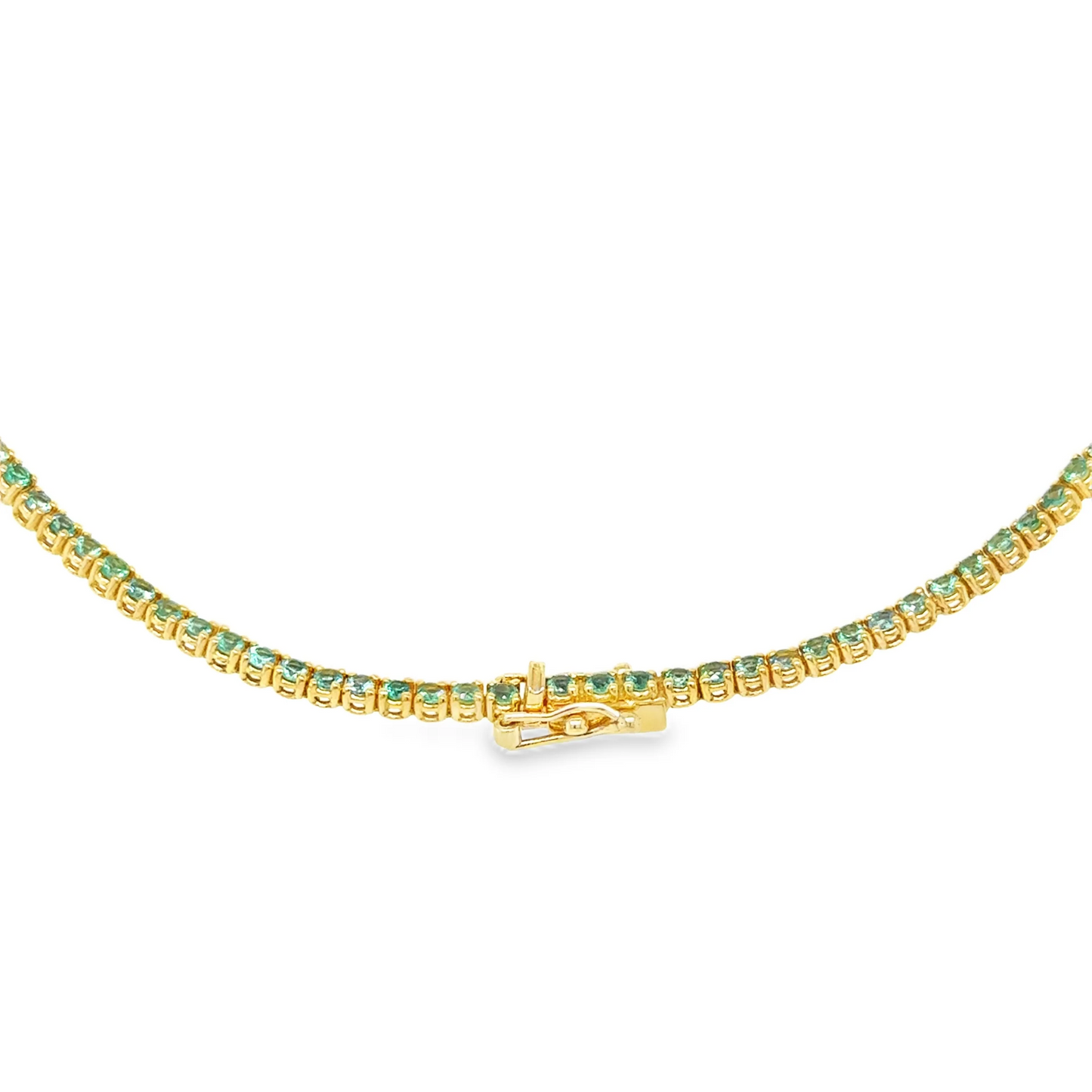 18KT WHITE GOLD EMERALD AND DIAMOND NECKLACE
