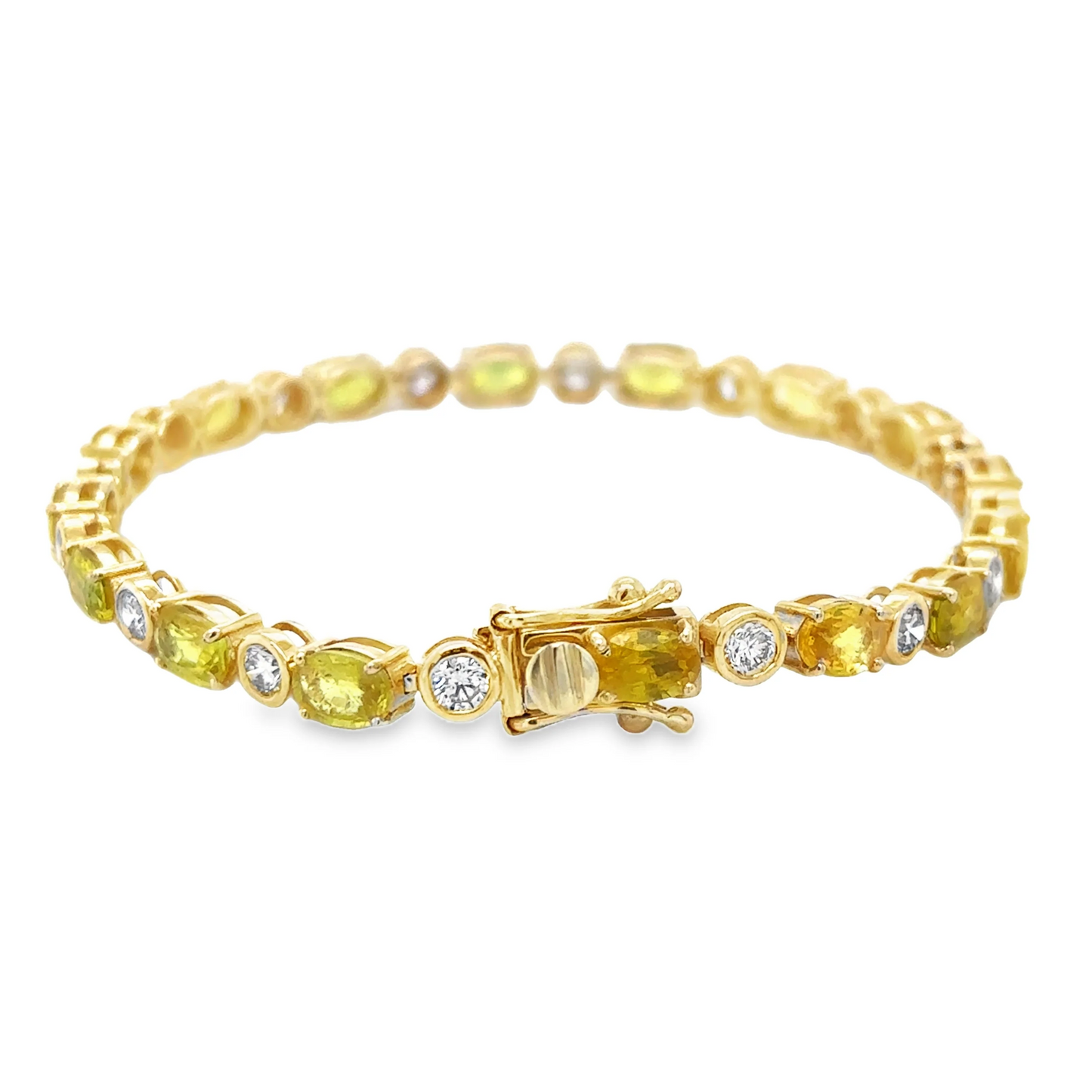 14KT YELLOW GOLD DIAMOND YELLOW SAPPHIRE BRACELET