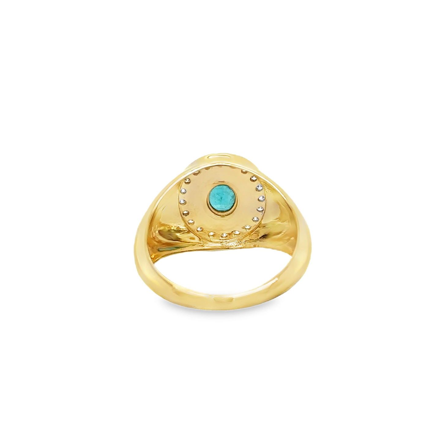 14KT YELLOW GOLD DIAMOND AND EMERALD RING
