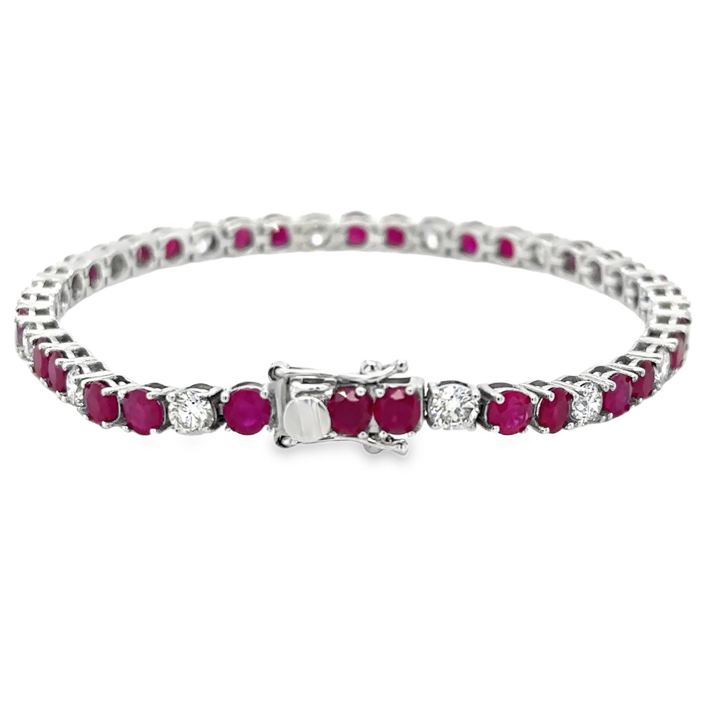 14KT GOLD DIAMOND AND RUBY BRACELET