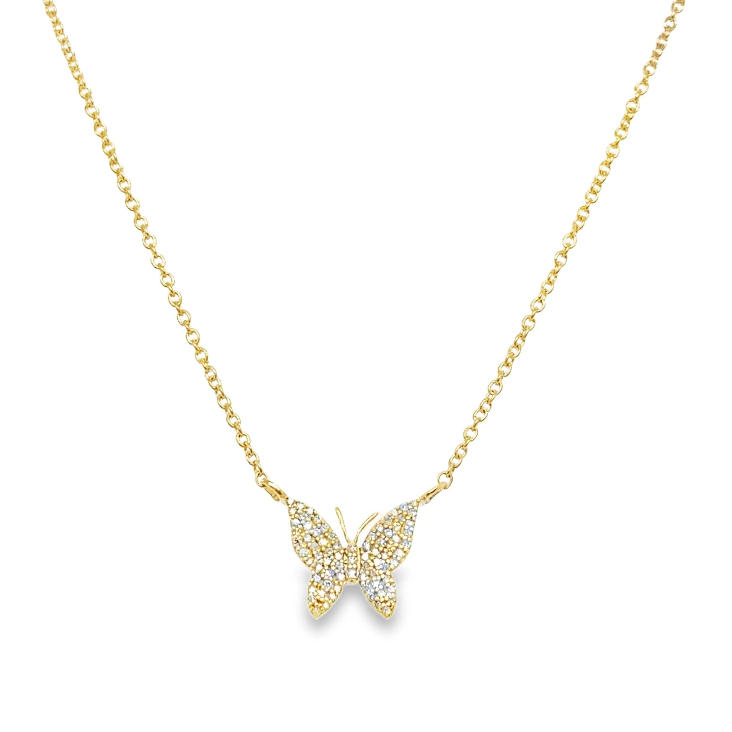 18KT GOLD DIAMOND BUTTERFLY NECKLACE