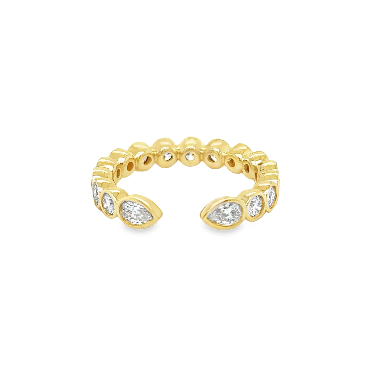 14KT GOLD DIAMOND OPEN ENDED RING