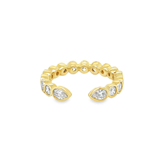 14KT GOLD DIAMOND OPEN ENDED RING