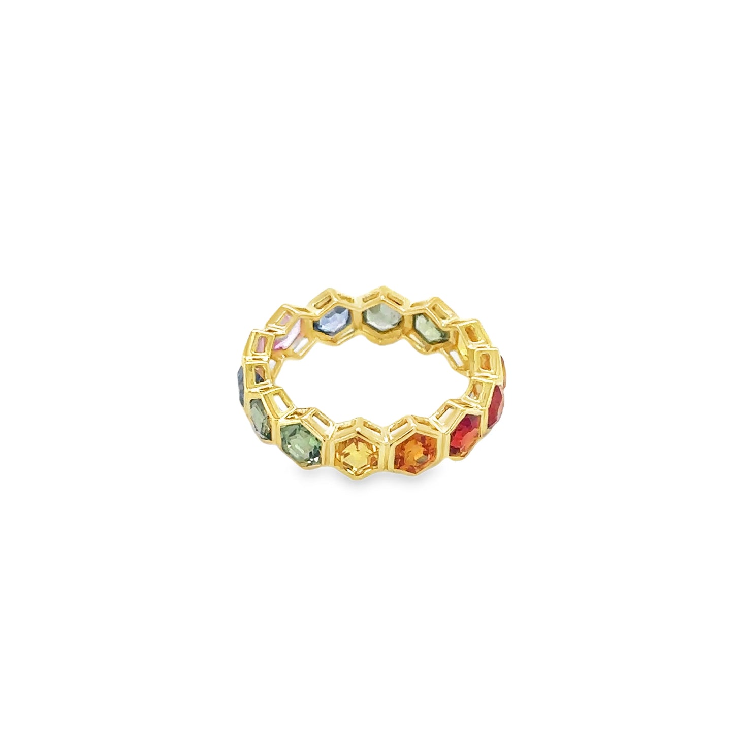 14KT GOLD MULTI SAPPHIRE RING