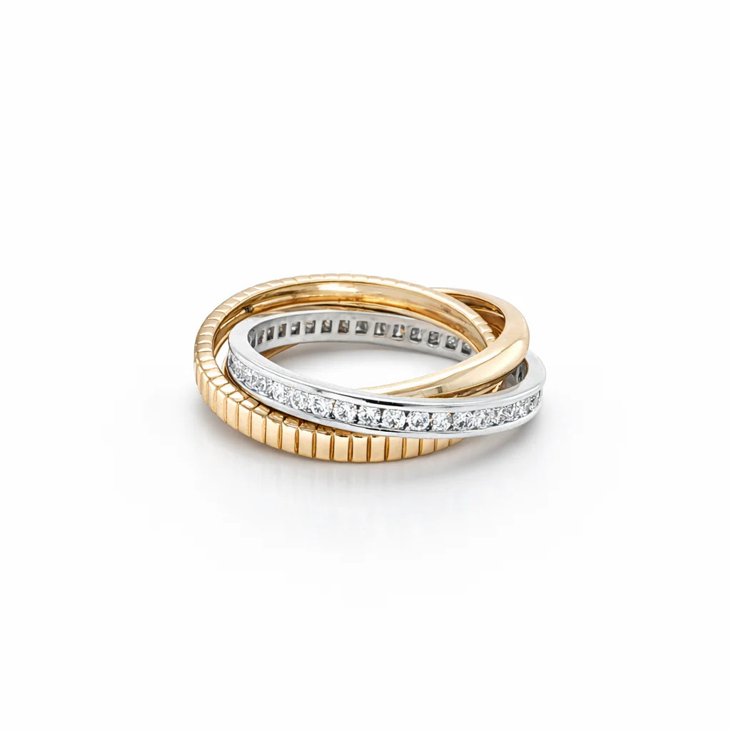 14KT TWO TONE GOLD DIAMOND RING