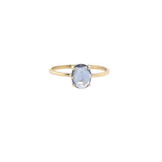 14KT GOLD BLUE SAPPHIRE RING
