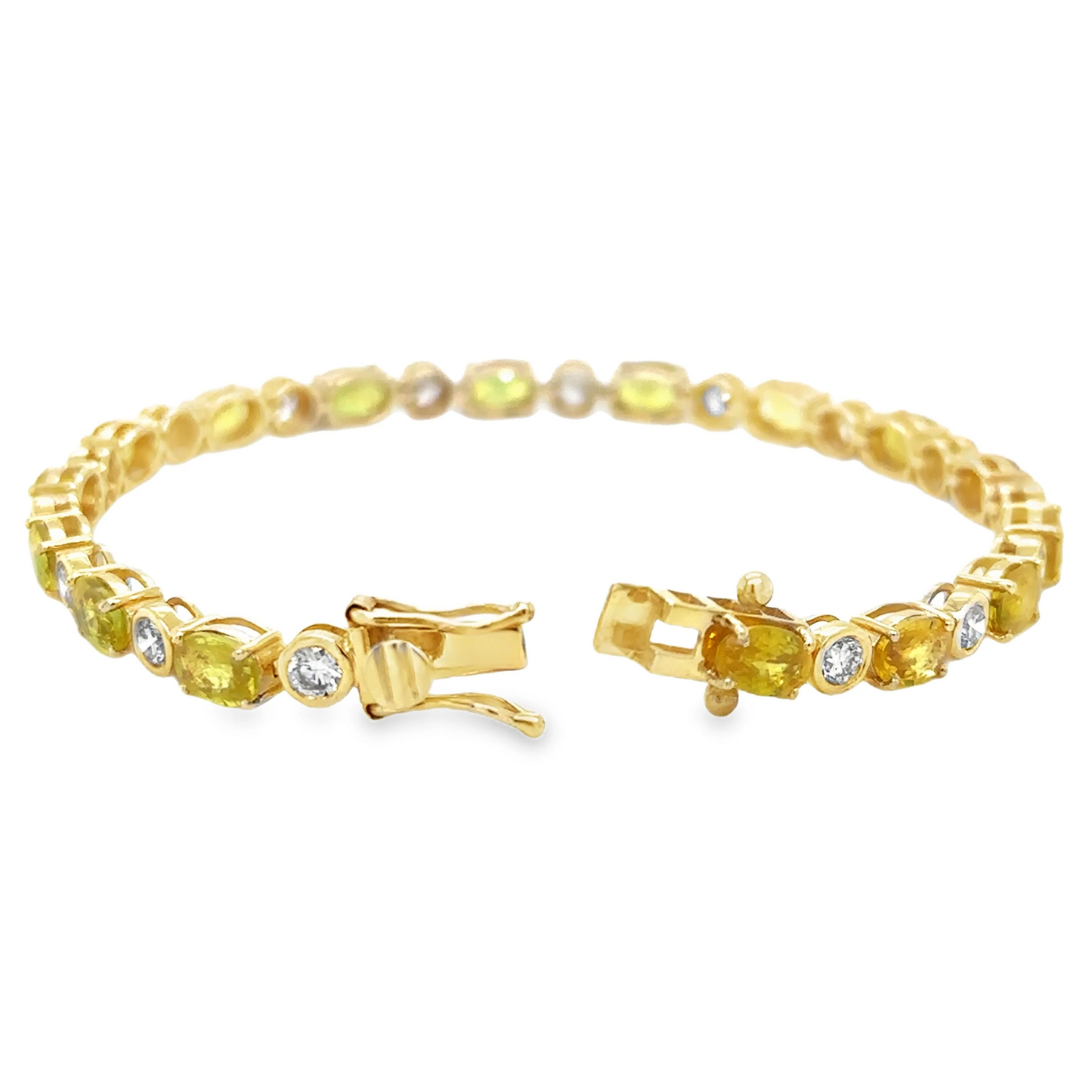 14KT YELLOW GOLD DIAMOND YELLOW SAPPHIRE BRACELET