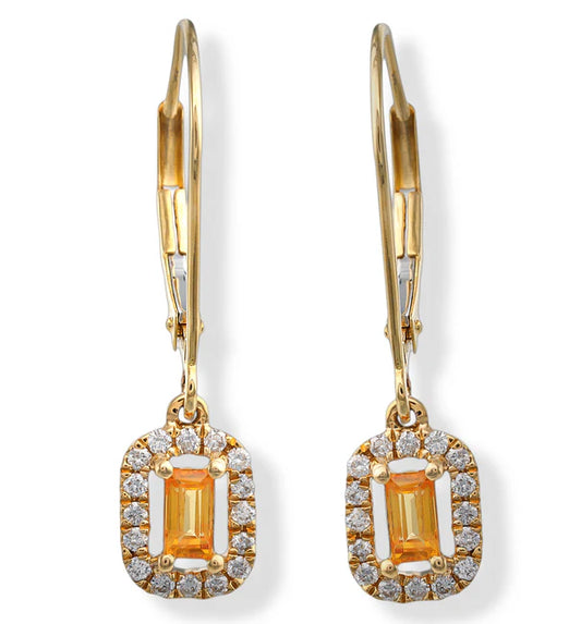 14KT. DIAMOND/TOURMALINE EARRINGS