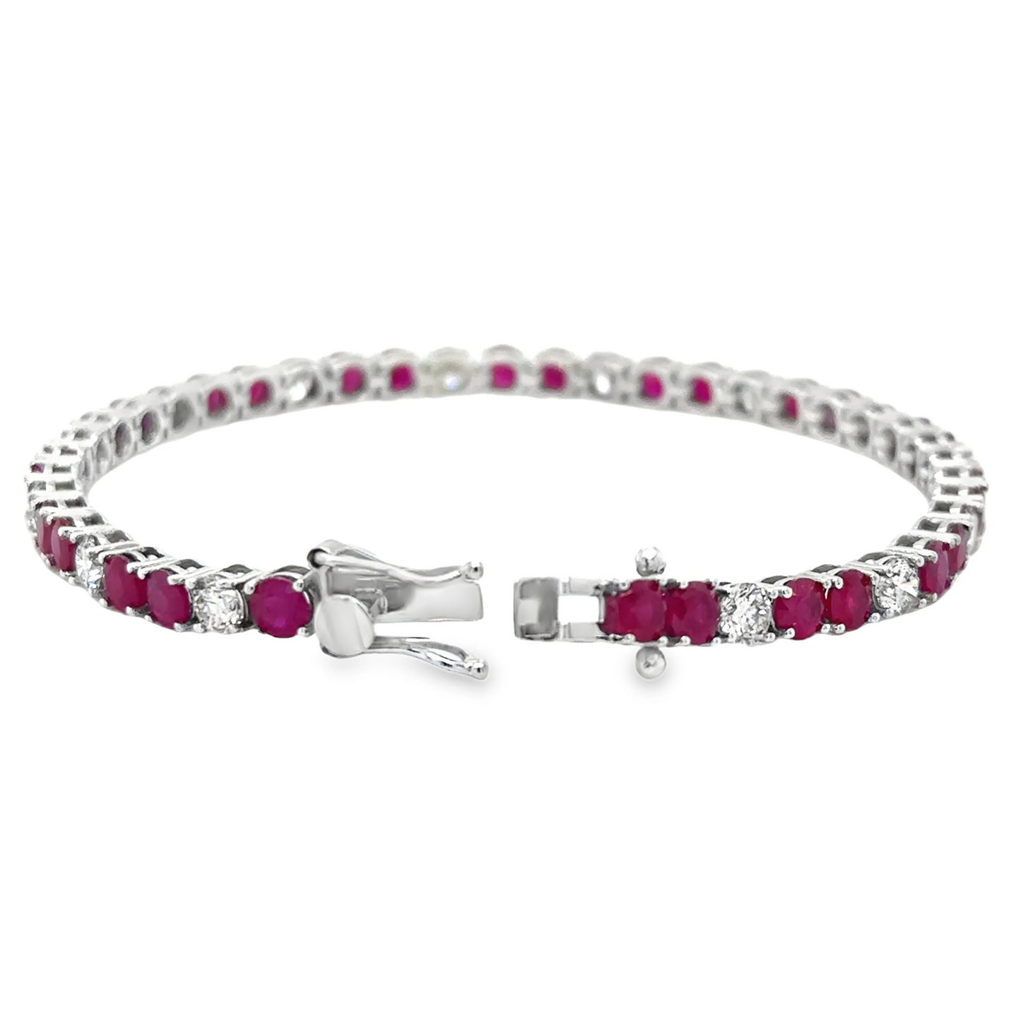 14KT GOLD DIAMOND AND RUBY BRACELET