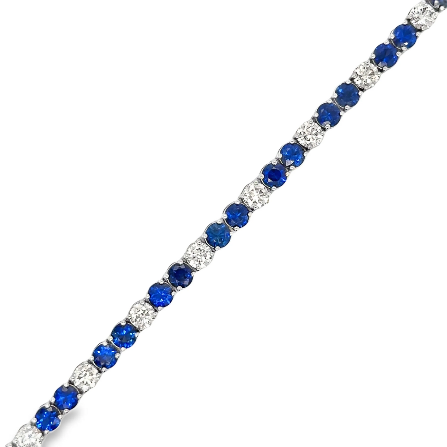 14KT GOLD DIAMOND AND BLUE SAPPHIRE BRACELET