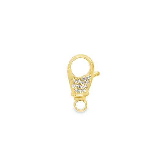14KT YELLOW GOLD DIAMOND LOBSTER LOCK