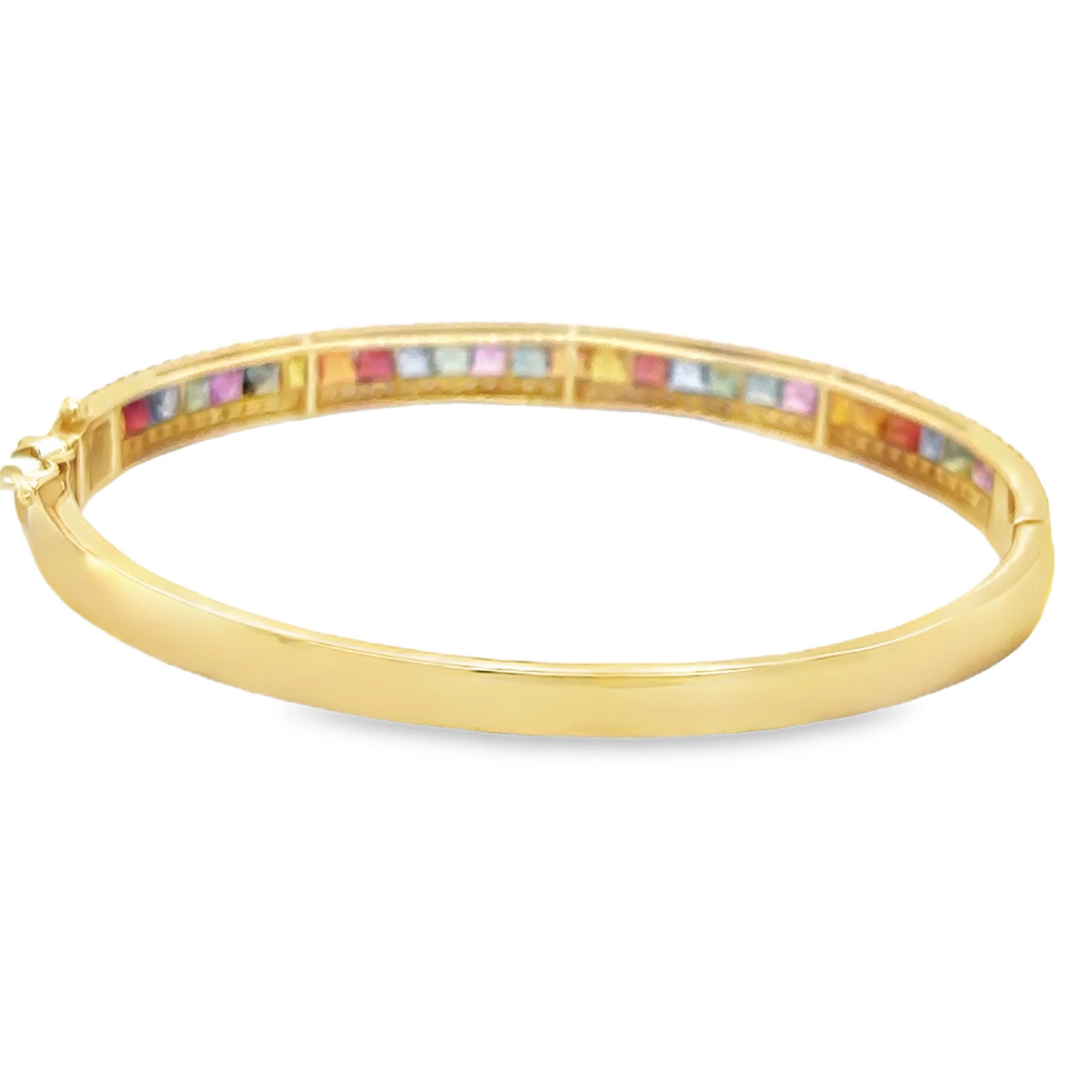 14KT YELLOW GOLD MULTI SAPPHIRE AND DIAMOND BRACELET