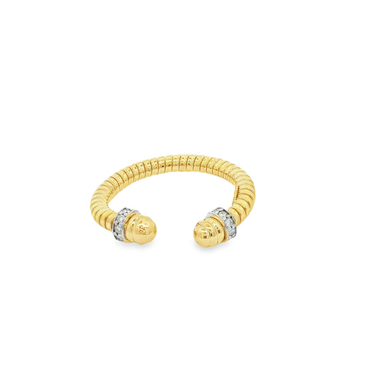 14KT YELLOW GOLD AND DIAMONDS TUBOGAS RING