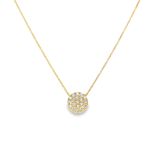14KT YELLOW GOLD DIAMOND PENDANT NECKLACE