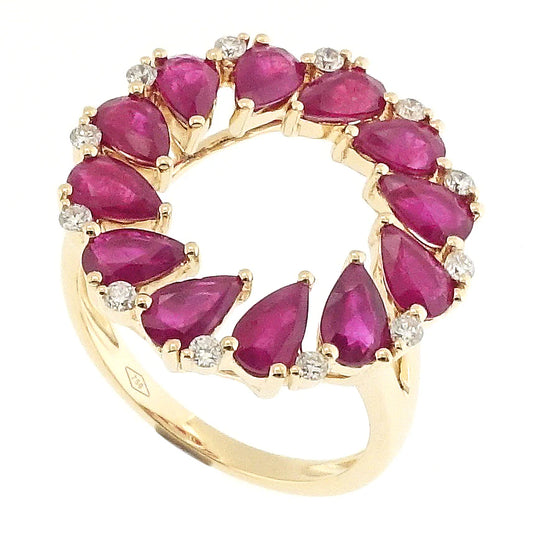 18KT GOLD RUBY AND DIAMOND RIN