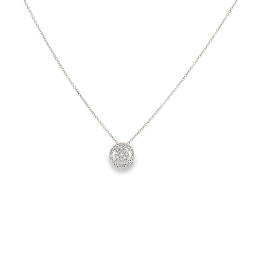 14KT WHITE GOLD DIAMOND PENDANT NECKLACE