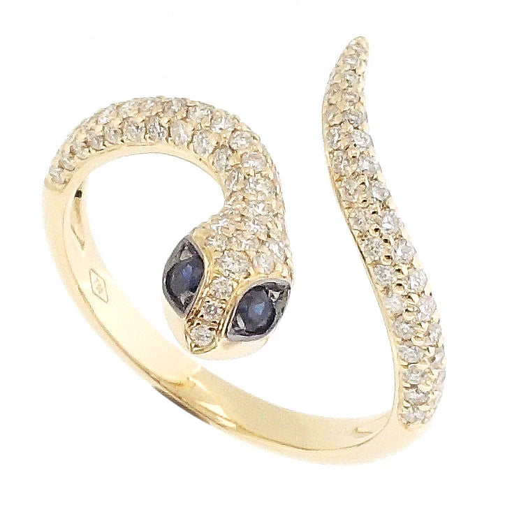 18KT GOLD BLUE SAPPHIRE AND DIAMOND RING