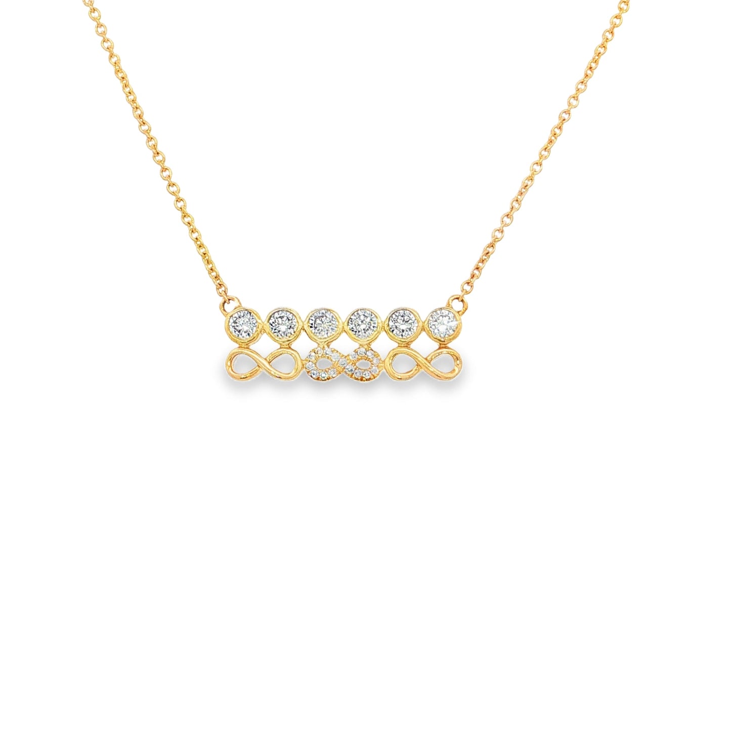 14KT DIAMOND INFINITY BAR PENDENT NECKLACE
