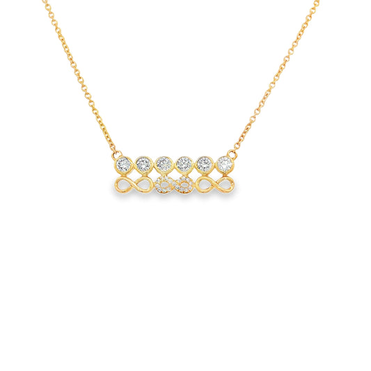 14KT DIAMOND INFINITY BAR PENDENT NECKLACE