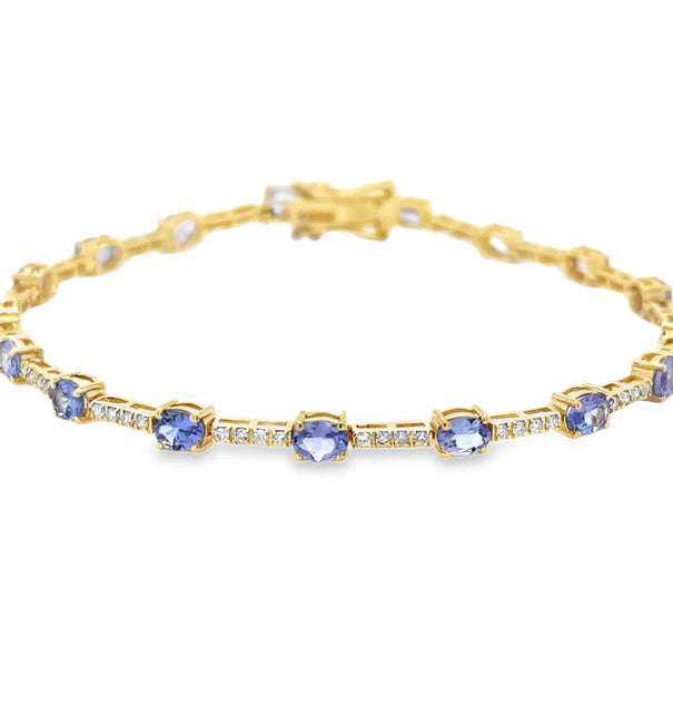 18KT WHITE GOLD MULTI SAPPHIRE AND DIAMONDS BRACELET