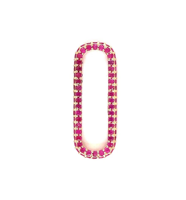 14KT GOLD RUBY PAPERCLIP CONNECTOR