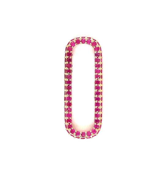 14KT GOLD RUBY PAPERCLIP CONNECTOR