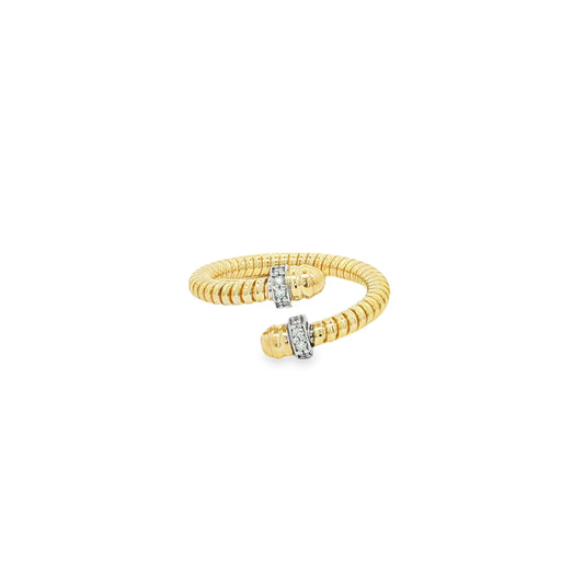 14KT YELLOW GOLD AND DIAMONDS TUBOGAS RING