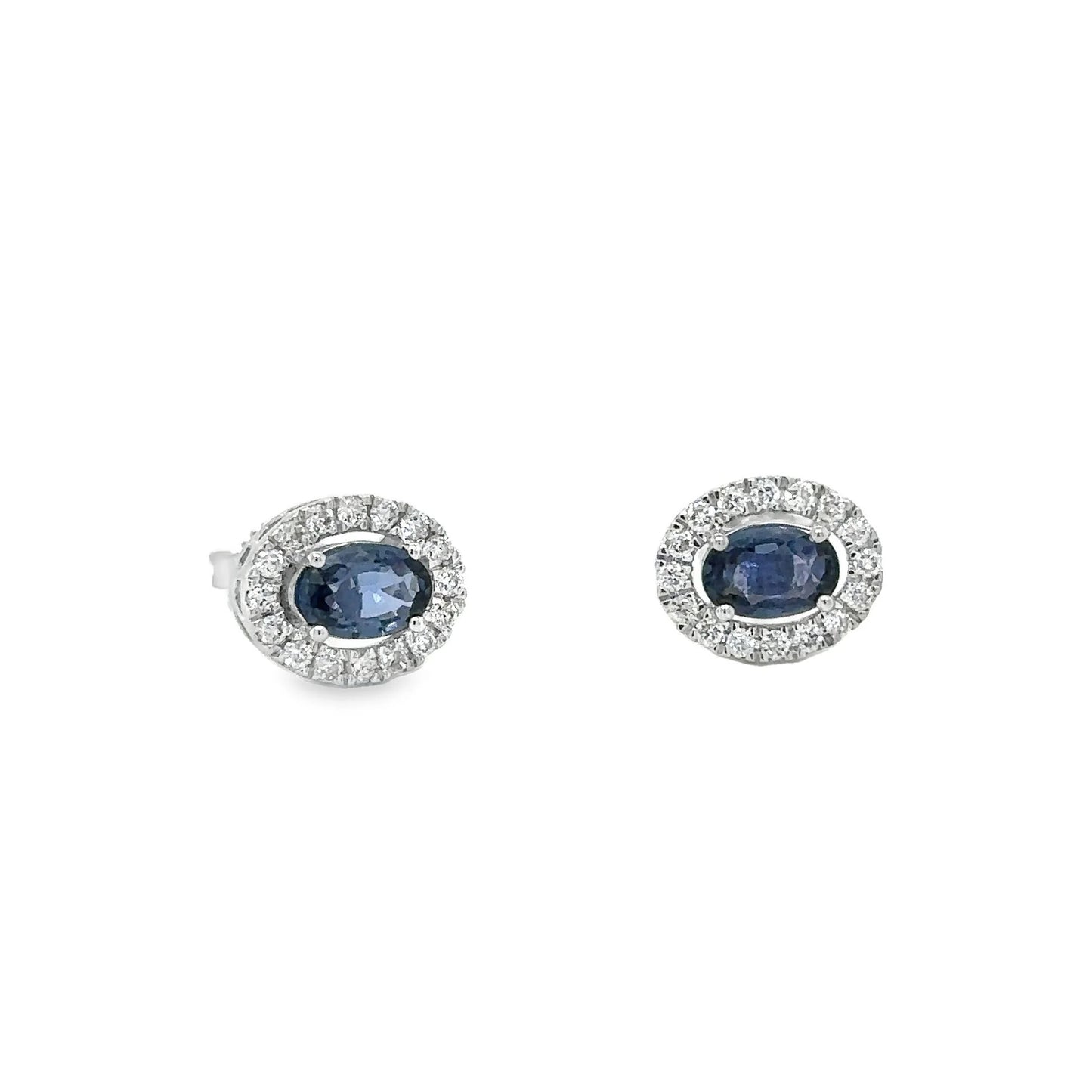 14KT WHITE GOLD AND GOLD SAPPHIRE AND DIAMONDS EARING