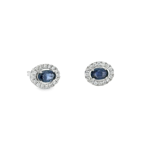14KT WHITE GOLD AND GOLD SAPPHIRE AND DIAMONDS EARING