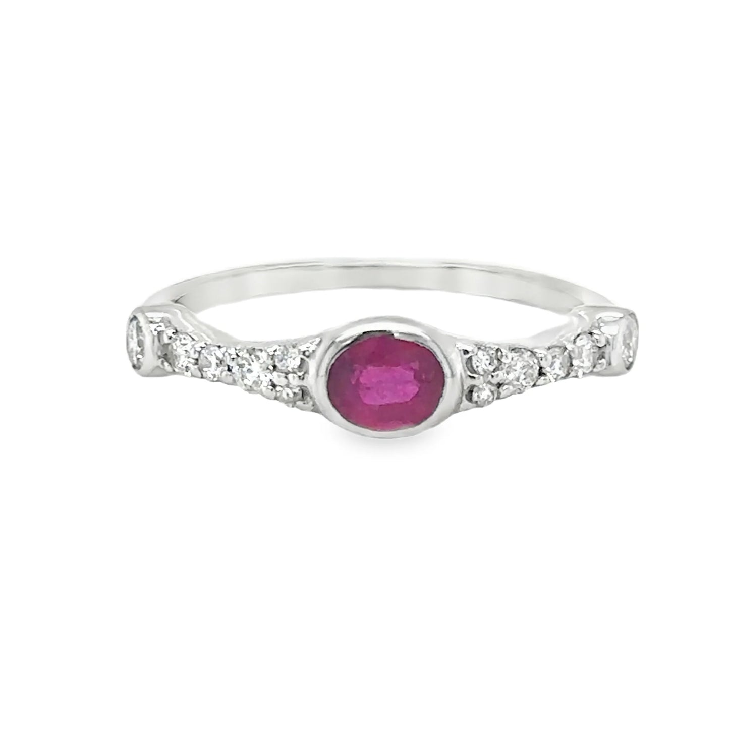 18KT GOLD RUBY AND DIAMONDS RING