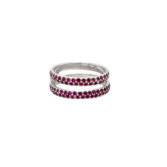 18KT WHITE GOLD RUBY RING