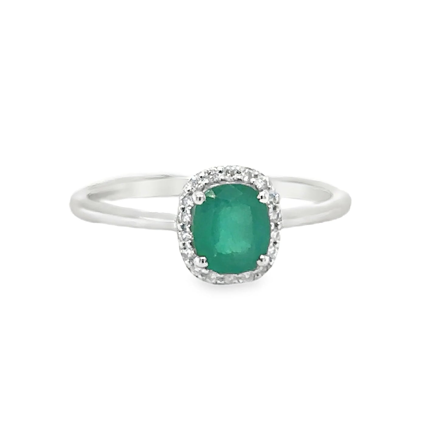 18KT GOLD EMERALD AND DIAMOND RING