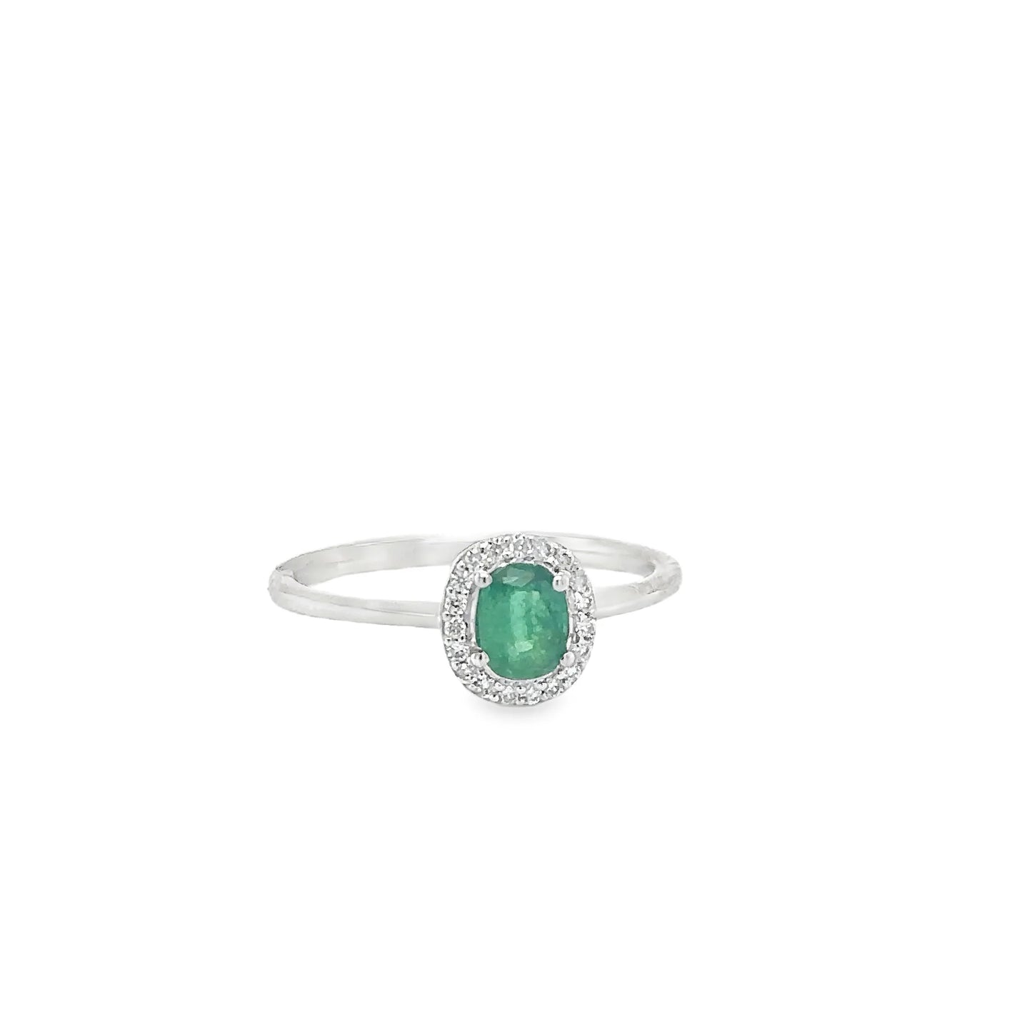 18KT GOLD EMERALD AND DIAMOND RING