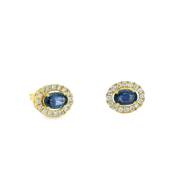 14KT WHITE GOLD AND GOLD SAPPHIRE AND DIAMONDS EARING