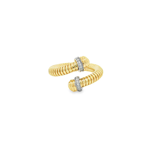 14KT YELLOW GOLD AND DIAMONDS TUBOGAS RING