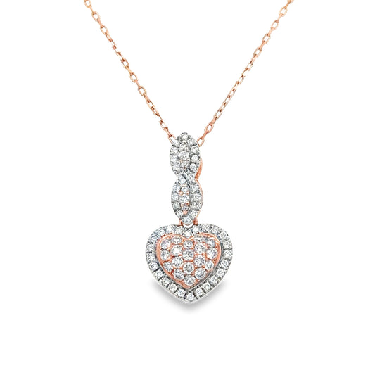 14KT ROSE GOLD TWO TONE DIAMOND NECKLACE