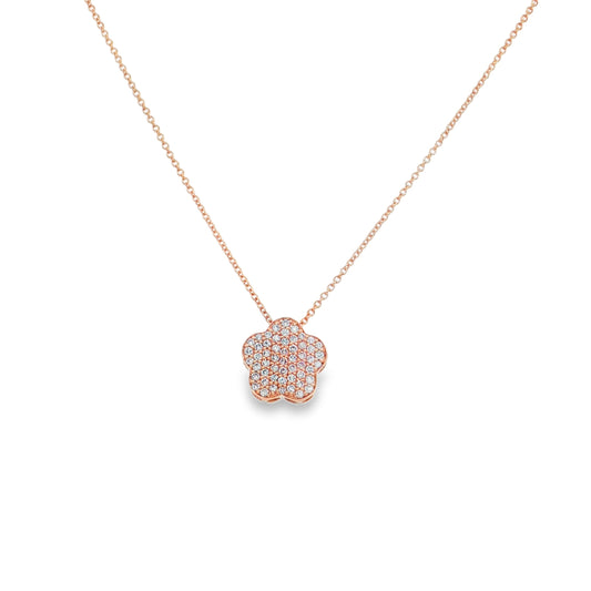 14KT GOLD DIAMOND FLOWER NECKLACES