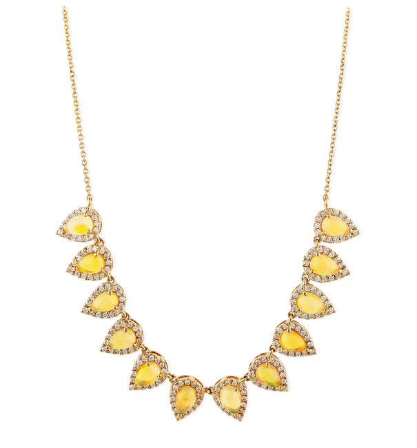 DIAMOND/OPAL PEAR SHAPE NECKALCE