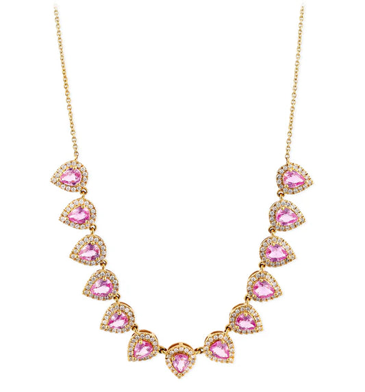 DIAMOND/PINK SAPPHIRE ROSE CUT NECKLACE