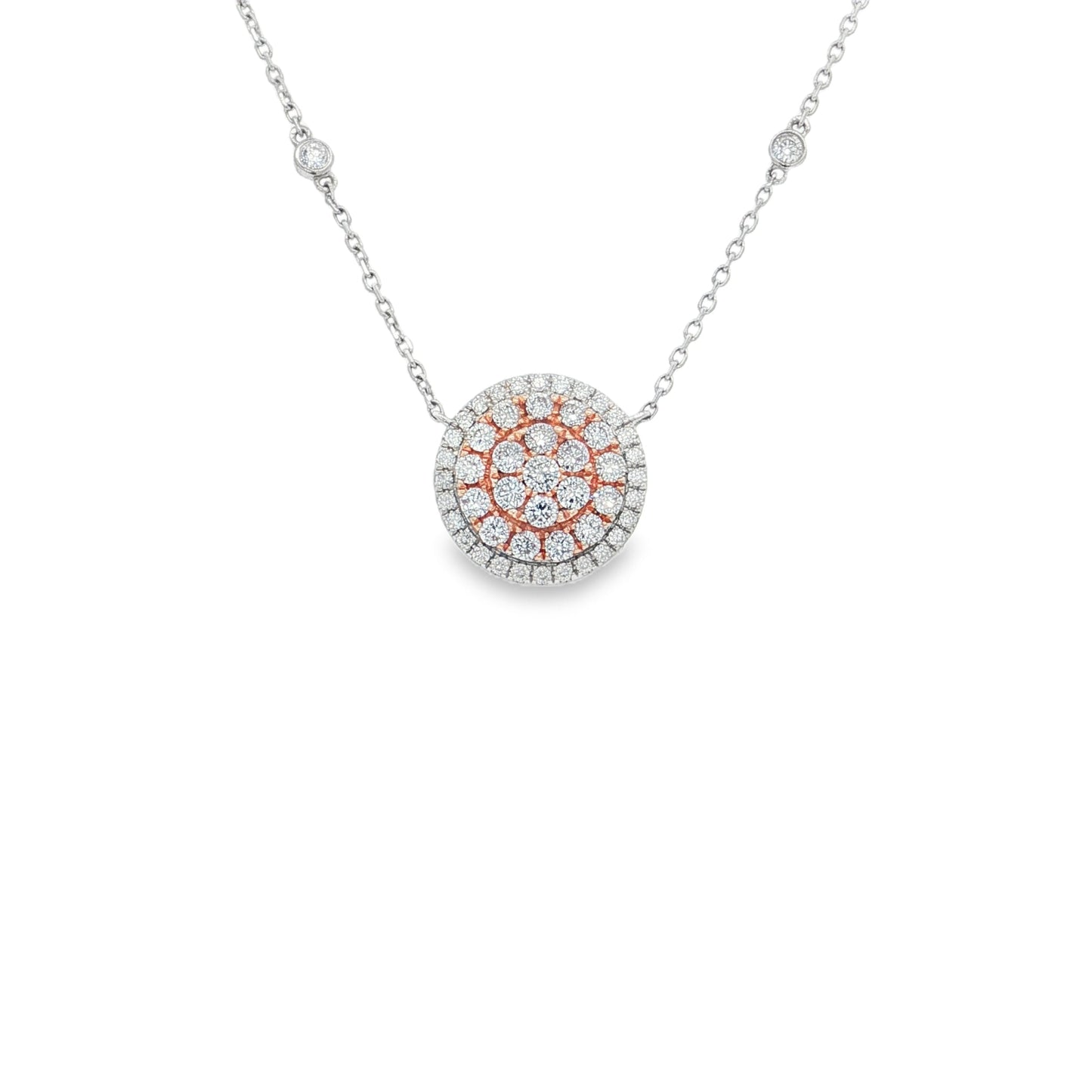 14KT WHITE GOLD 2 TONE DIAMOND NECKLACE